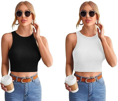 Nihshiv Hub Party Solid Women Black, White Top