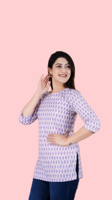 MANISH FASHION Casual Printed Women Purple Top