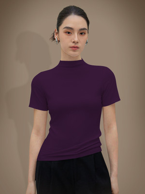 Maheshvi Casual Solid Women Purple Top