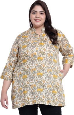 indietoga Casual Printed Women Yellow, Grey, White Top