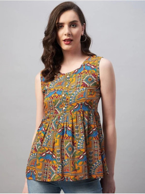 HouseOfCommon Party Printed Women Multicolor Top