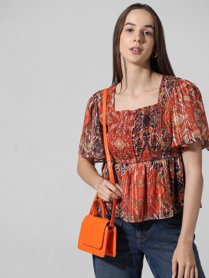 ONLY Casual Printed Women Brown Top