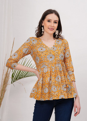 maapa Casual Solid Women Yellow Top