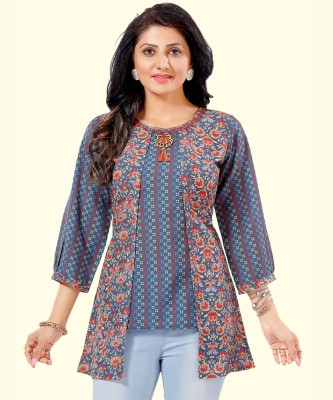Meher Impex Casual Printed Women Blue Top