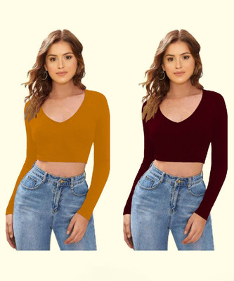 Dream Beauty Fashion Casual Solid Women Gold Top