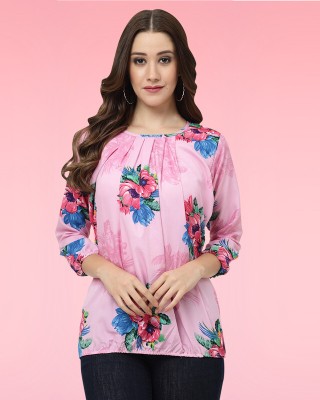 MISS AYSE Casual Printed Women Pink Top