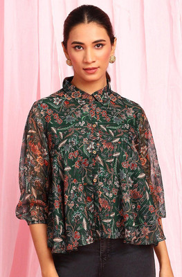 rishabhsraiment Casual Printed Women Multicolor Top