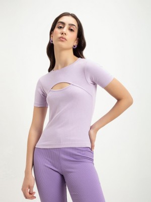 BEWAKOOF Casual Solid Women Purple Top