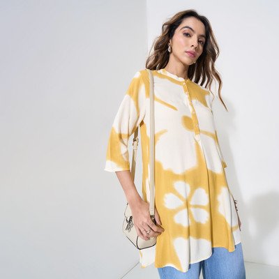 Rangmanch by Pantaloons Casual Printed Women Yellow, White Top