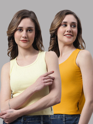 FBAR Casual Self Design Women Yellow Top