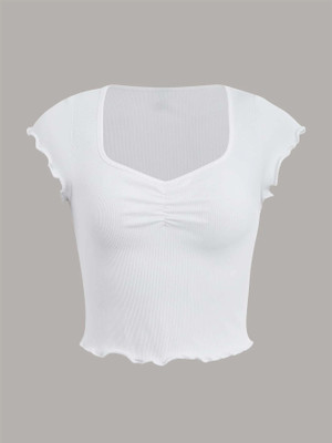 Nalax Designs Casual Solid Women White Top