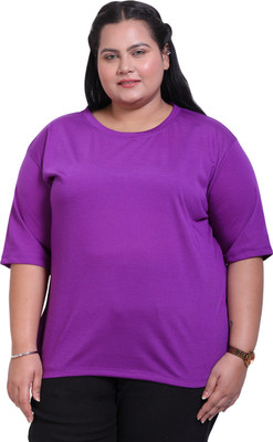 CANIDAE Casual Solid Women Purple Top
