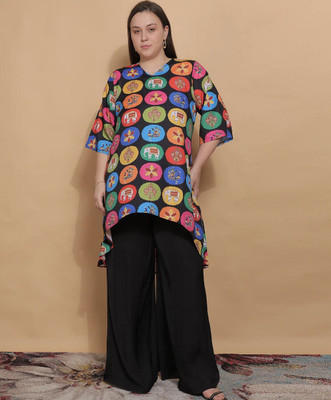 Curvesbykaraa Casual Printed Women Multicolor Top
