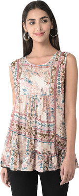 Veldress Casual Printed Women Multicolor Top