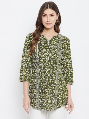 Meesan Casual Printed Women Green Top