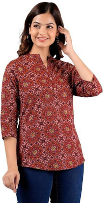 GALORIS Casual Printed Women Red Top