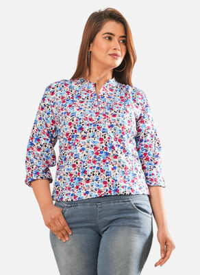 Pittra4ever Casual Printed Women Purple Top