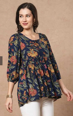 Ayaan Fashion Casual Printed Women Multicolor Top