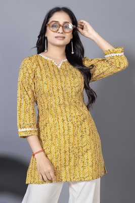 KALAVRITTA Casual Printed Women Yellow Top