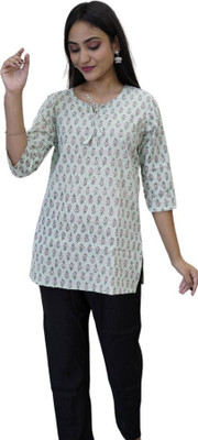 HouseofRivaa Casual Printed Women Light Green Top