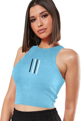 Fashion And Youth Casual Solid Women Light Blue Top