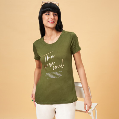 Honey By Pantaloons Casual Printed Women Green Top