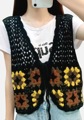 Emprace Casual Solid Women Black Top