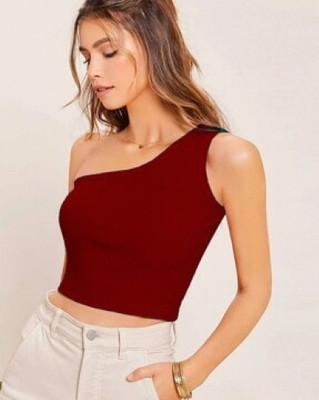 Baeship Casual Solid Women Red Top