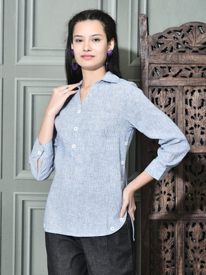 FUTURO Casual Solid Women Light Blue Top