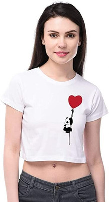 brikshi Casual Animal Print Women White Top