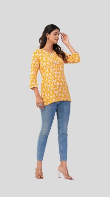 NeerajFashions Casual Printed Women Yellow Top