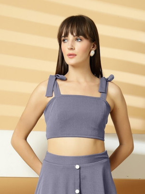 Dressberry Party Solid Women Purple Top