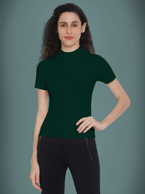 Kashonaa Casual Solid Women Dark Green Top