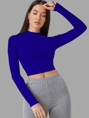 Kashonaa Casual Solid Women Blue Top