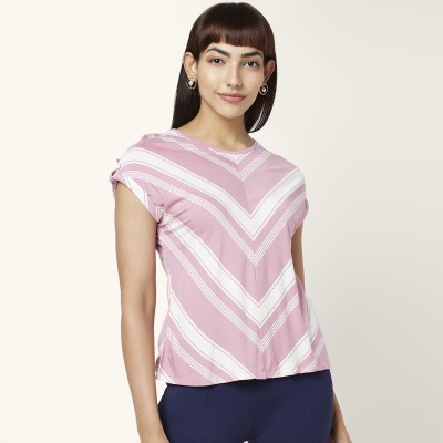 Annabelle by Pantaloons Casual Striped Women Pink, White Top