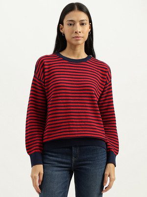 United Colors of Benetton Casual Striped Women Red Top