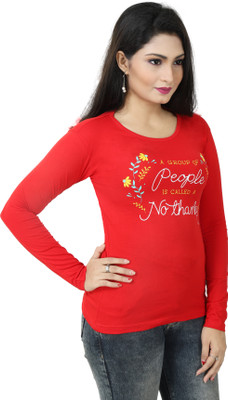 SOUNIK FASHION SDS Casual Printed Women Red Top