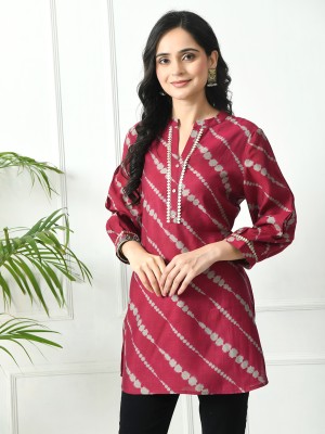 Meesan Formal Printed Women Maroon Top