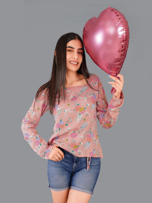 french crown Casual Printed Women Multicolor Top