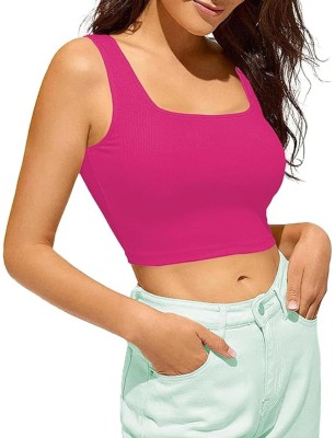 THE BLAZZE Casual Solid Women Pink Top