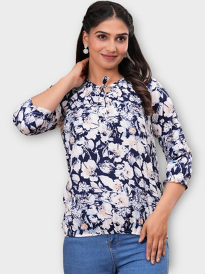 BM enterprises Casual Printed Women Blue Top