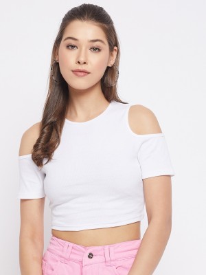 LE BOURGEOIS Casual Solid Women White Top