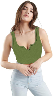 jovo Casual Solid Women Light Green Top