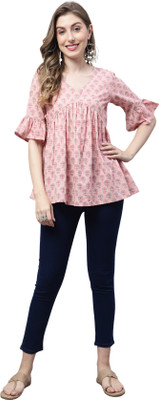 Wonder Weave Casual Printed Women Multicolor Top
