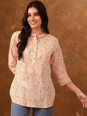ANOUK Casual Printed Women Pink Top