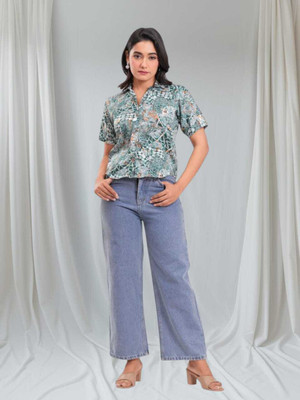 Labhanshi Creation Casual Printed Women Green Top