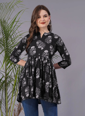 The Swagg Casual Printed Women Black Top