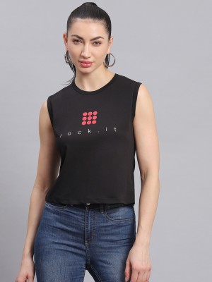 Rock.it Casual Printed Women Black Top