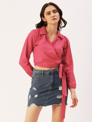 Dressberry Casual Solid Women Pink Top