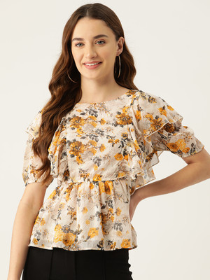 Moda Rapido Casual Printed Women Multicolor Top